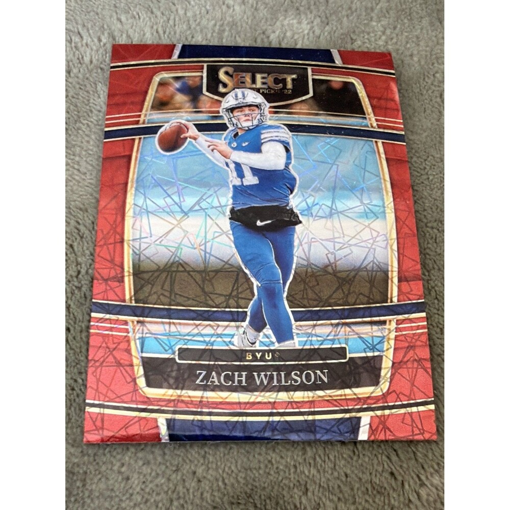 2022 Panini Select Draft Picks - Concourse Zach Wilson #41 Red Lazer Prizm